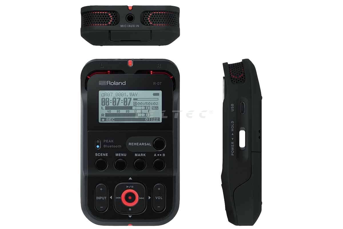 Roland R-07 Audio Recorder (Schwarz) | Mobile Audio Recorder  