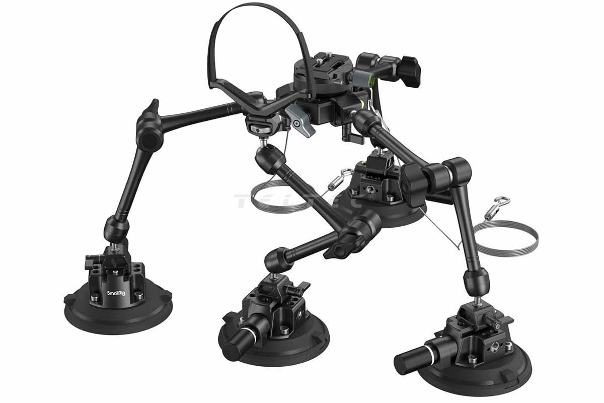 Small Rig Tube Mount SmallRig 3565B All-in-One 4-Arm Suction Cup Camera Mount Kit SC-15K für ...