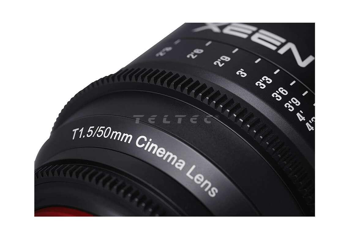 Objectif Cinéma Samyang XEEN T 1.5/50 CF PL - Plein Format, Monture PL, Ouverture F/1.5 - Pour Tournage Professionnel